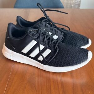 Adidas Cloud Foam Black and White Athletic Shoes